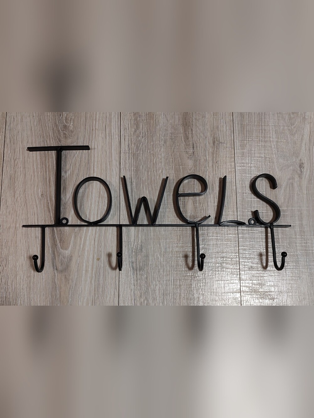 Towels Wall Hook Rack - Black Metal